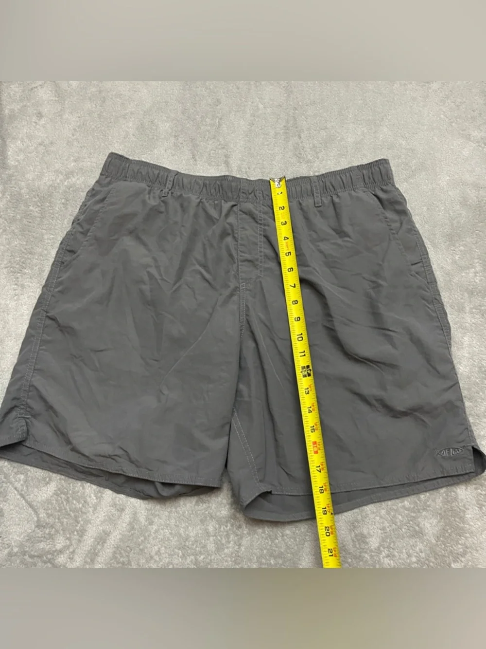 AFTCO Mens Gray Performance Fishing Shorts XL Drawstring Quick Dry